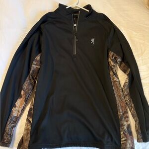 Browning 1/4 zip pullover NWT Black and Camo